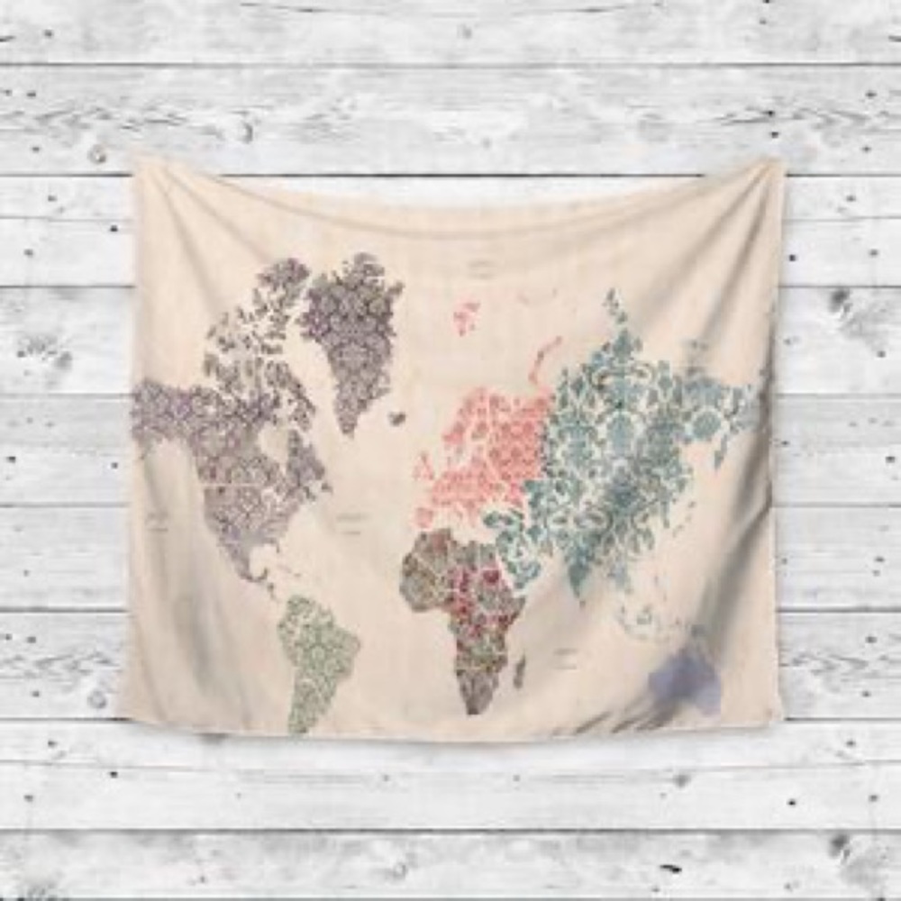 Boho World Map Tapestry